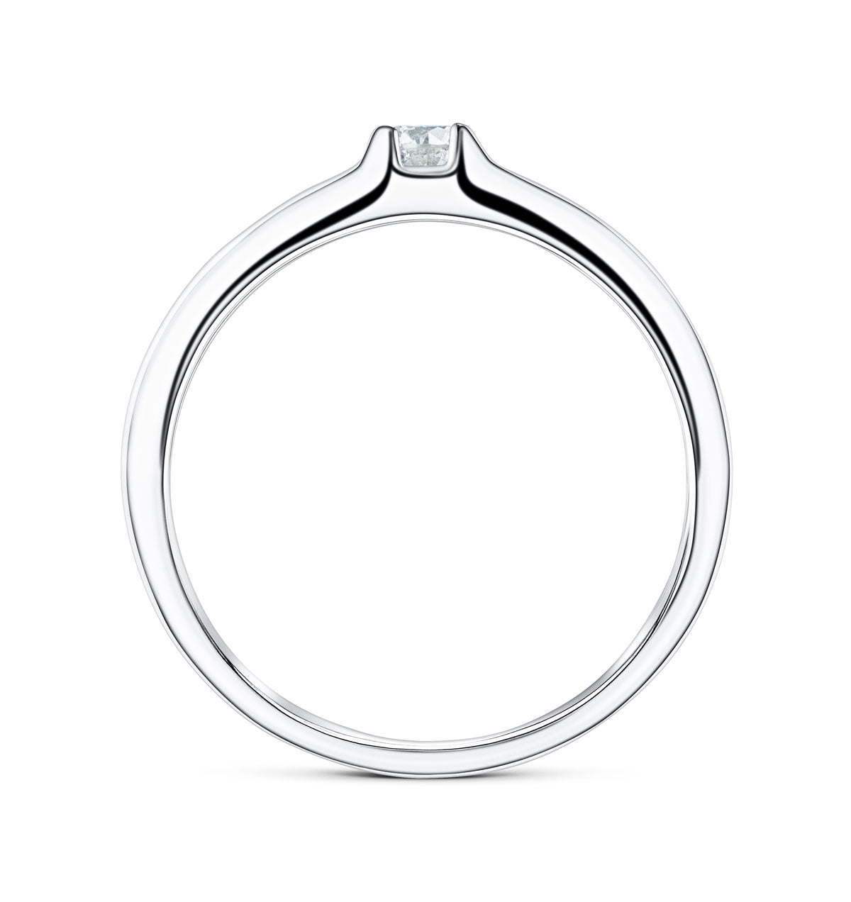 Solitaire Ring 0.11CT Diamond 9K White Gold SIZE J 1/2
